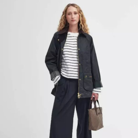 Sage/Ancient ~ Barbour Modern Beadnell Wax Jacket MSRP$498 English Chic